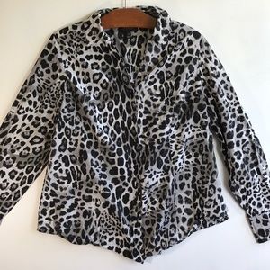Lane Bryant cotton cheetah print blouse Sz 18
